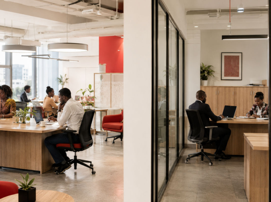 espaço de coworking vs escritório tradicional